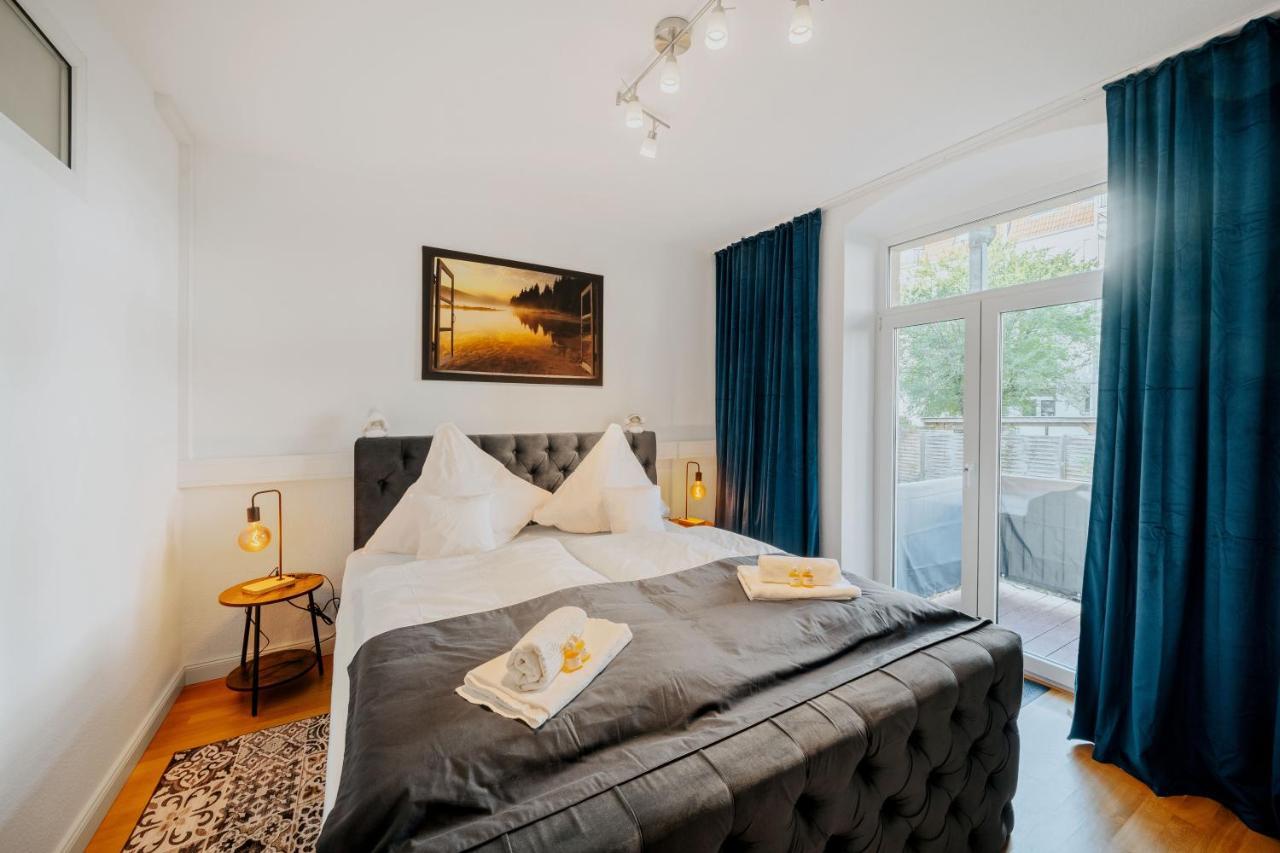 Blissplace 3 Zi Premium Apartment Nahe Getec Arena Mit Kingsize Betten Und Balkon Magdeburg Exterior foto